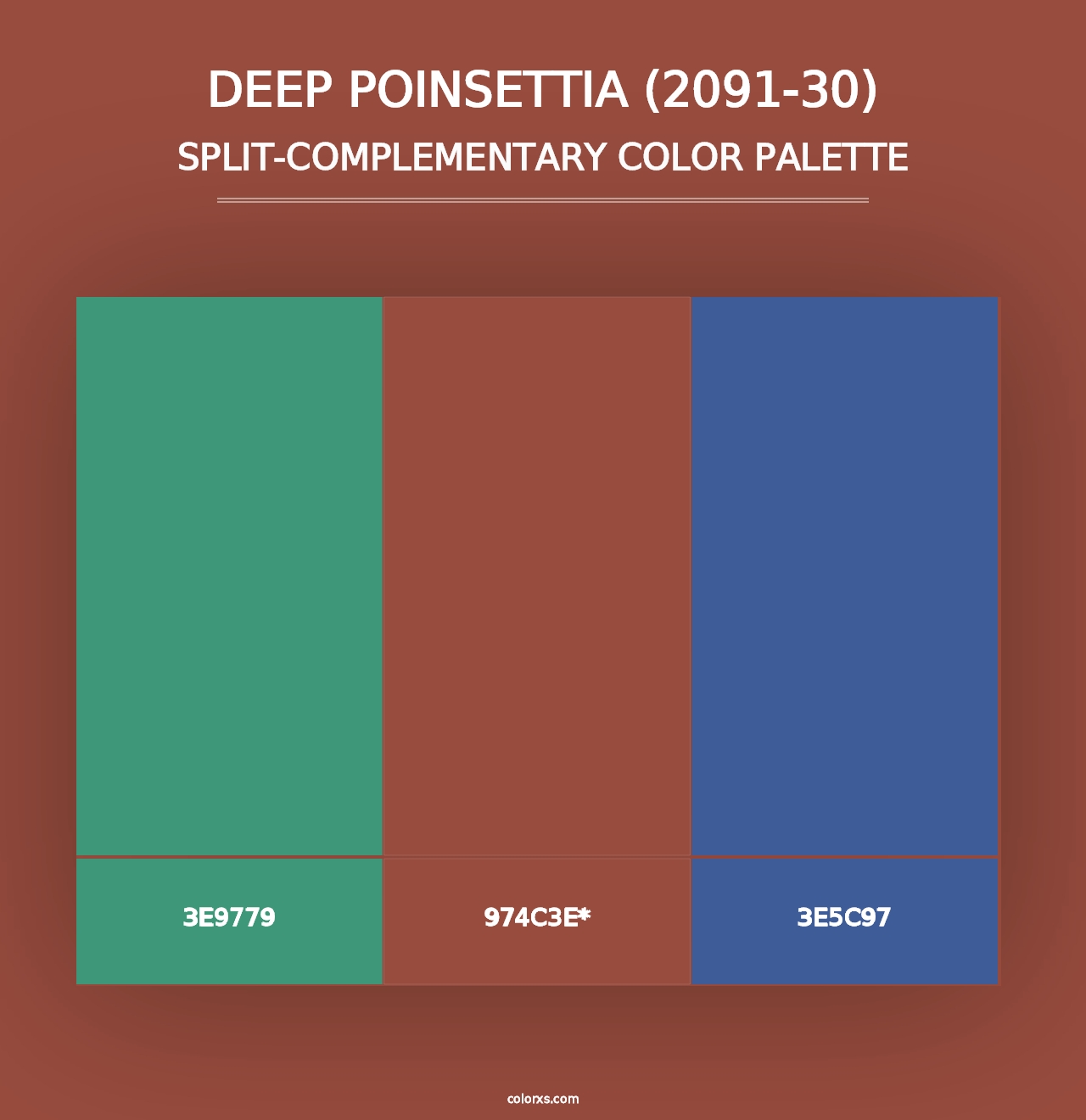 Deep Poinsettia (2091-30) - Split-Complementary Color Palette