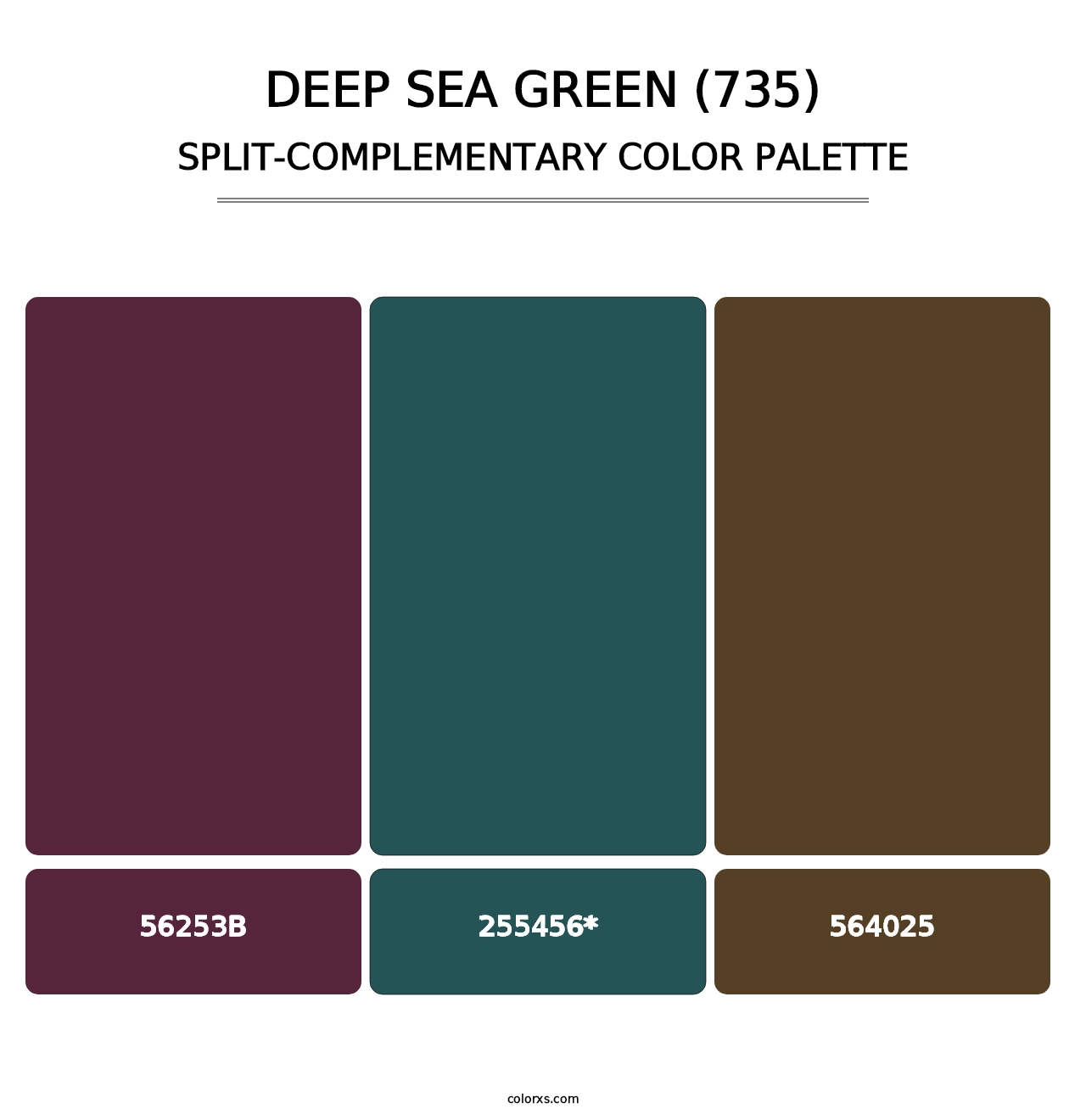 Deep Sea Green (735) - Split-Complementary Color Palette