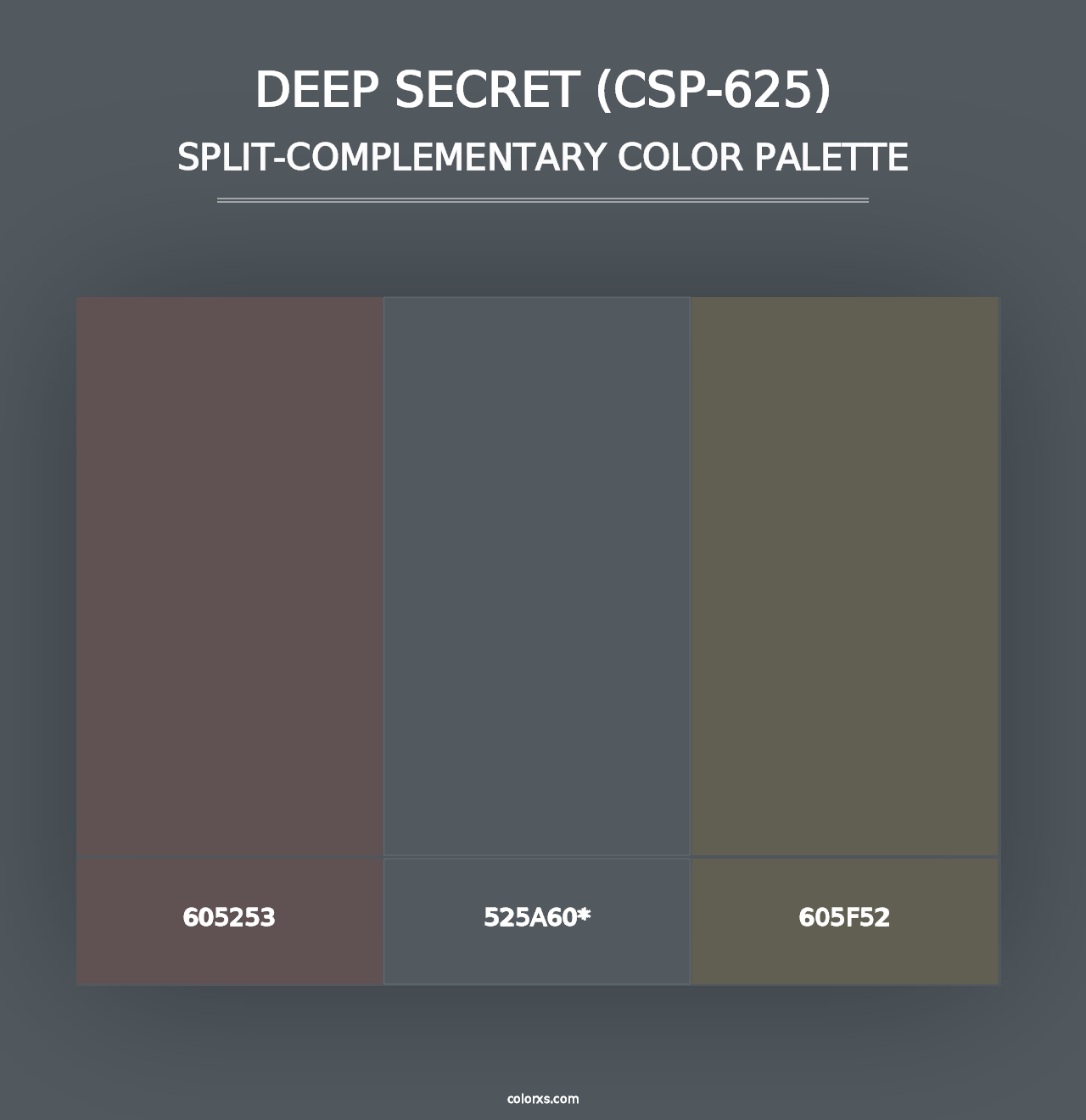 Deep Secret (CSP-625) - Split-Complementary Color Palette