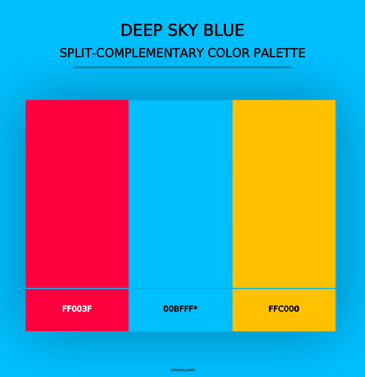 Deep Sky Blue - Split-Complementary Color Palette