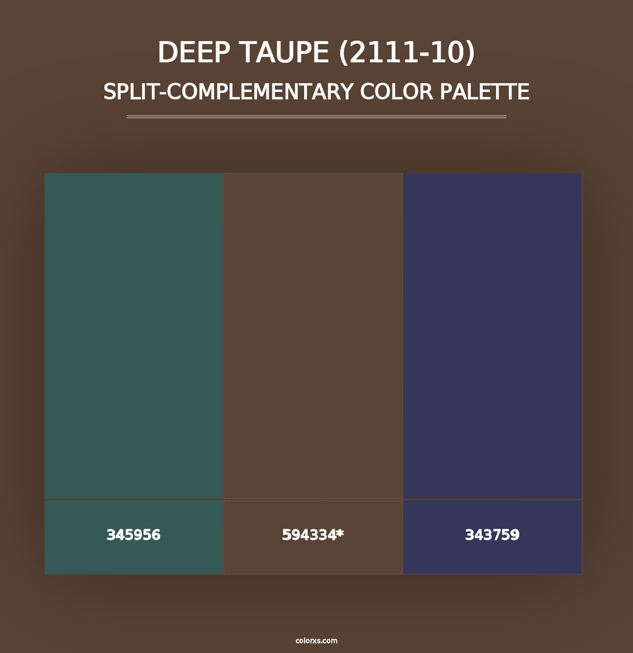 Deep Taupe (2111-10) - Split-Complementary Color Palette