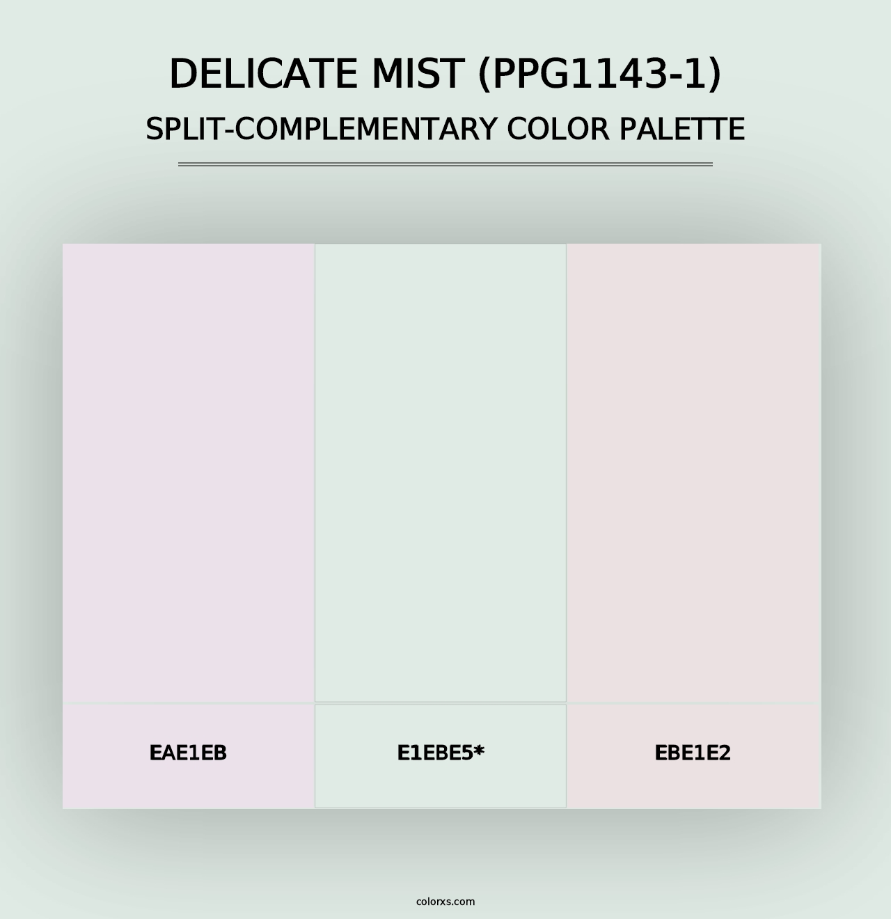 Delicate Mist (PPG1143-1) - Split-Complementary Color Palette