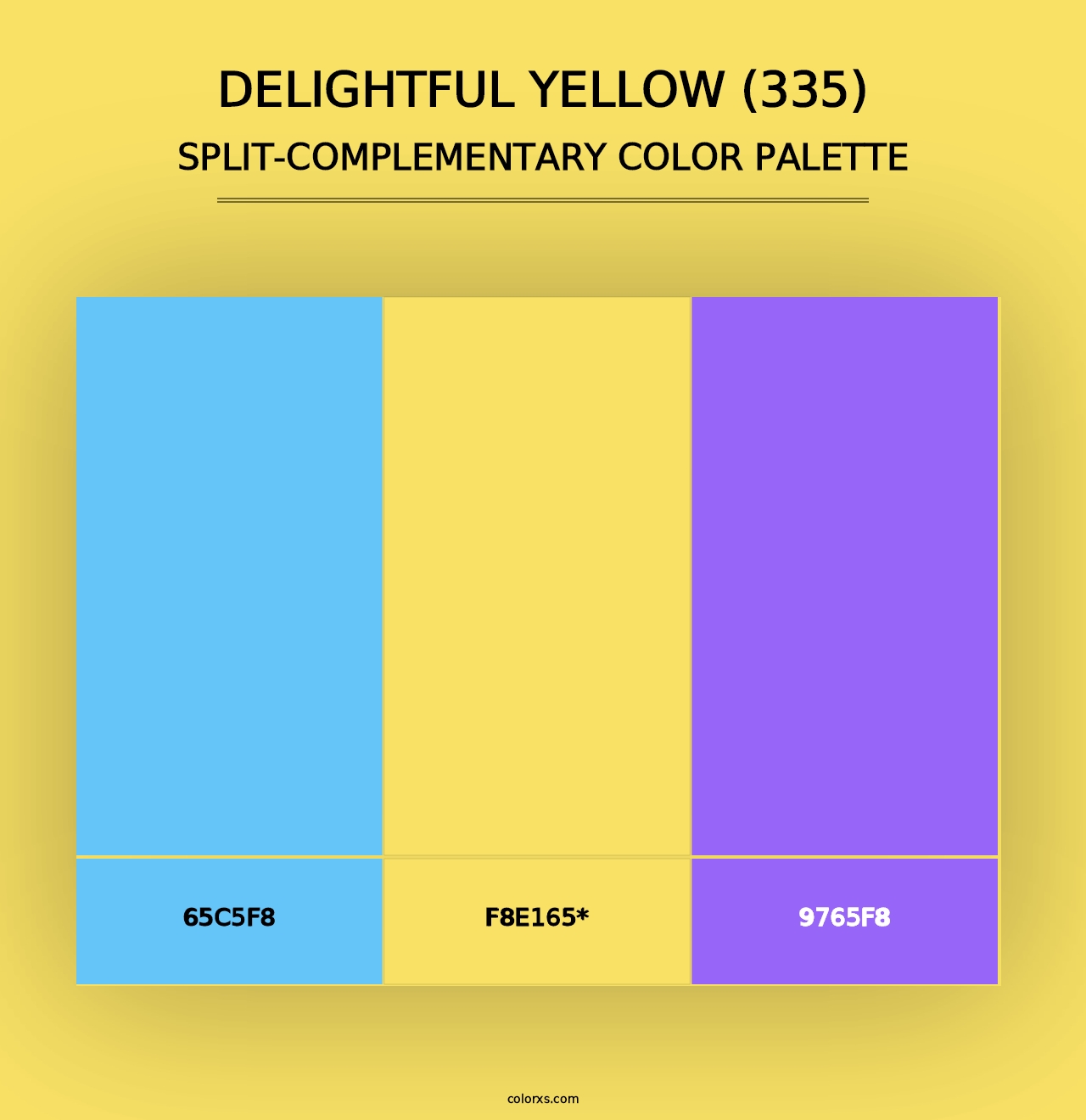 Delightful Yellow (335) - Split-Complementary Color Palette