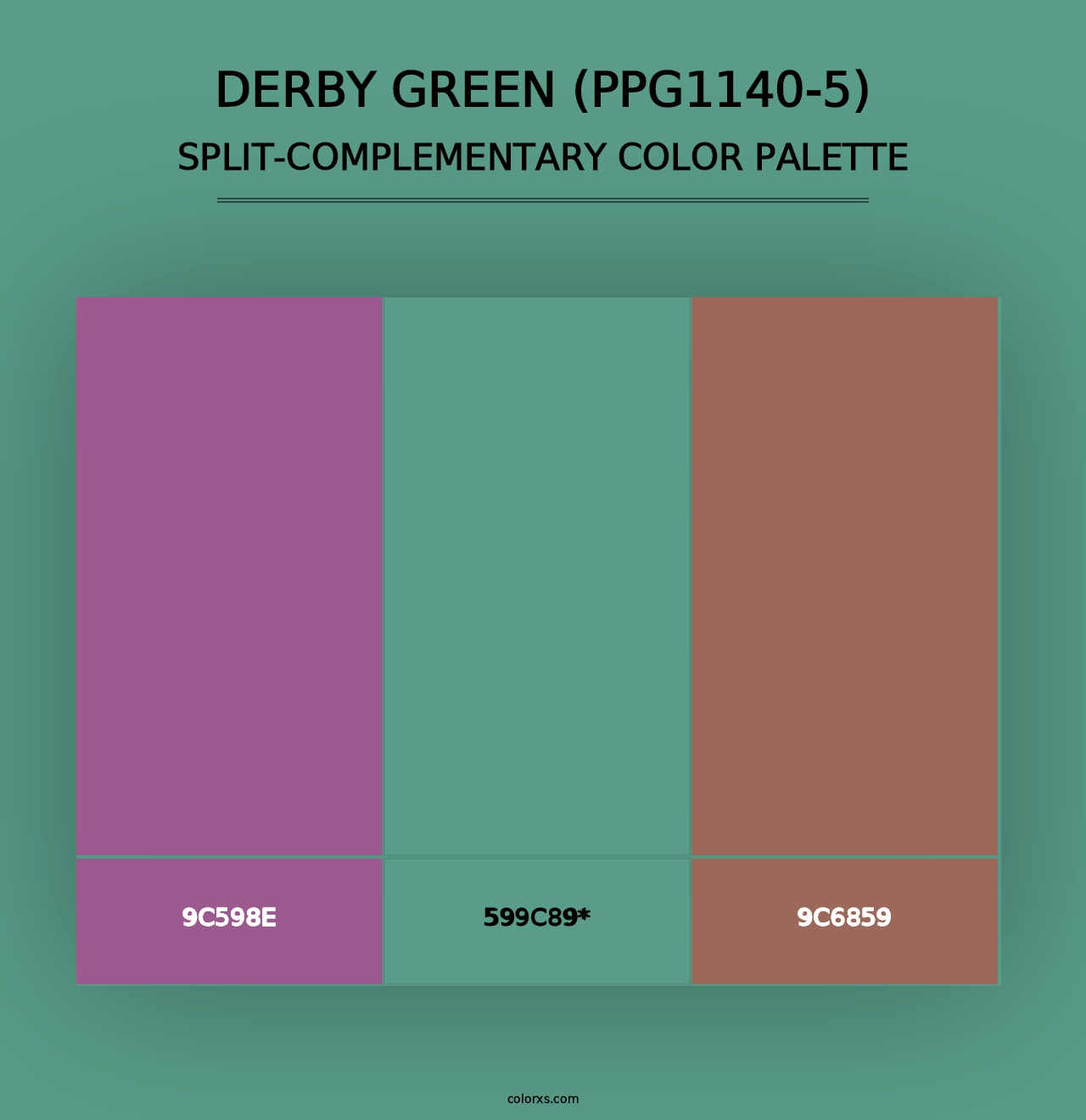 Derby Green (PPG1140-5) - Split-Complementary Color Palette