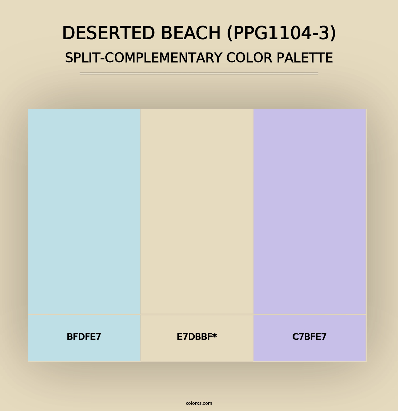 Deserted Beach (PPG1104-3) - Split-Complementary Color Palette