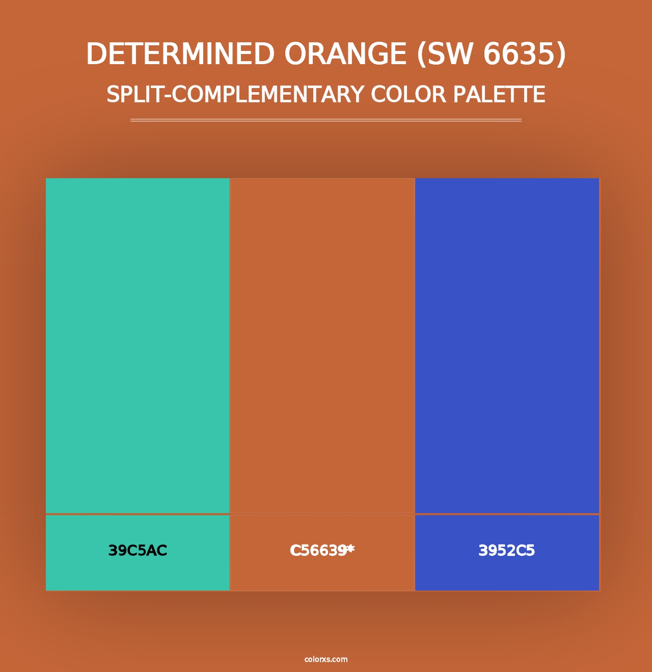 Determined Orange (SW 6635) - Split-Complementary Color Palette