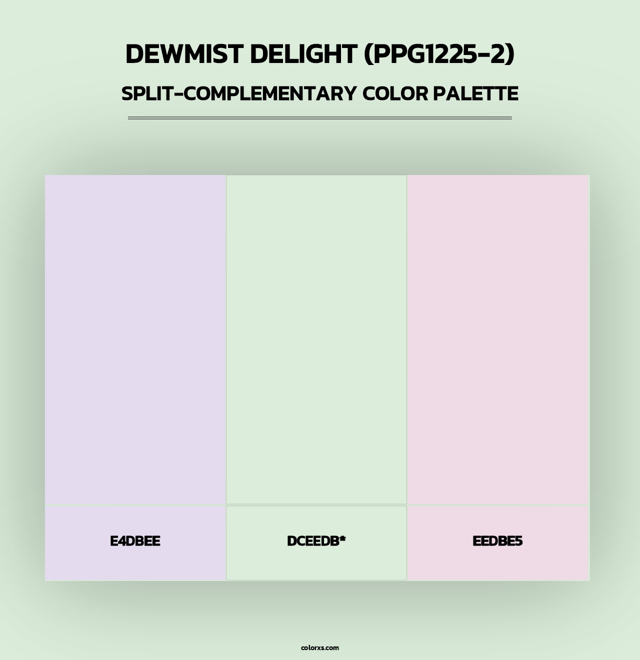 Dewmist Delight (PPG1225-2) - Split-Complementary Color Palette