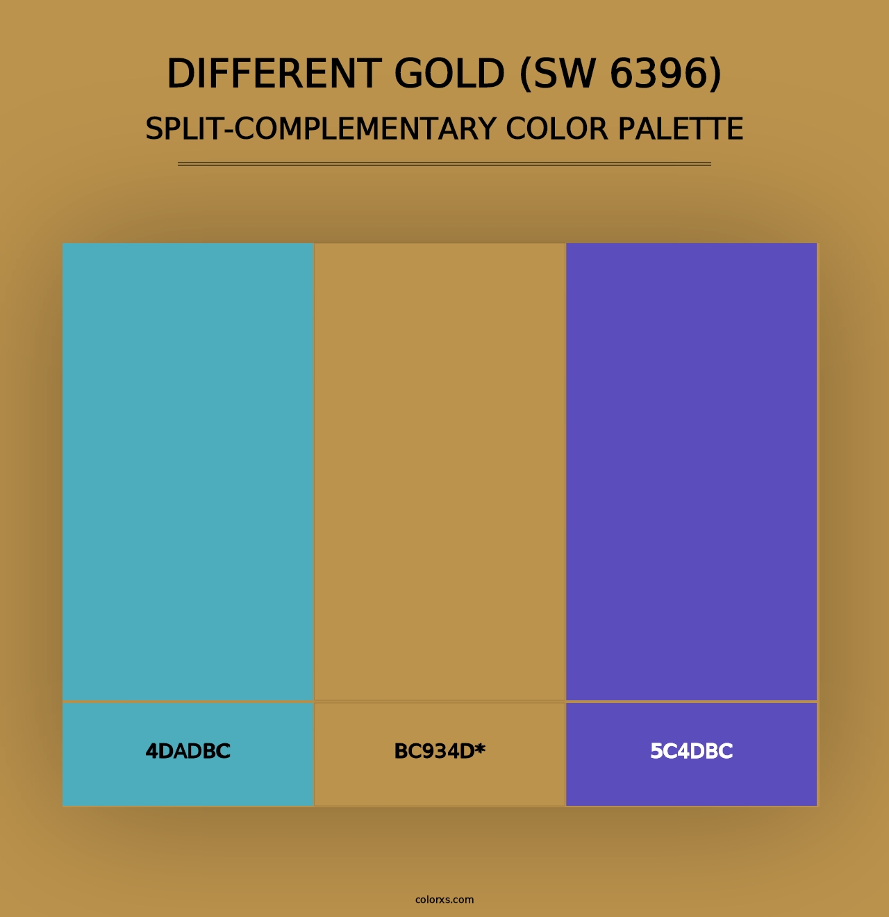 Different Gold (SW 6396) - Split-Complementary Color Palette