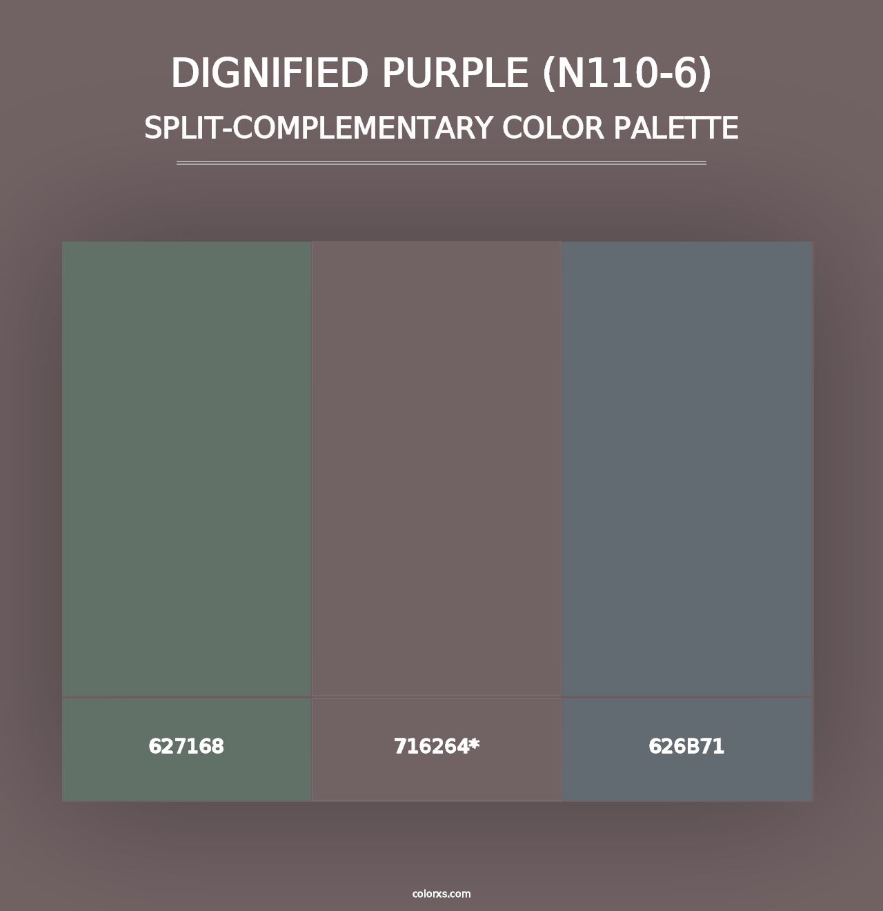 Dignified Purple (N110-6) - Split-Complementary Color Palette