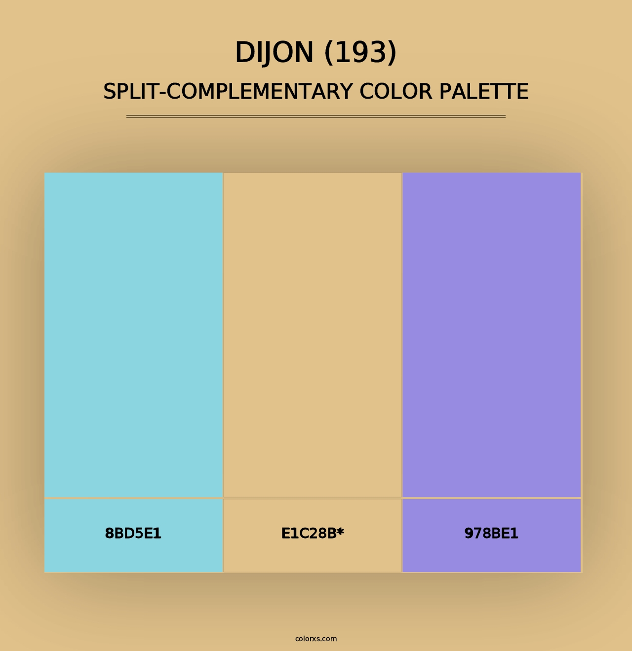 Dijon (193) - Split-Complementary Color Palette