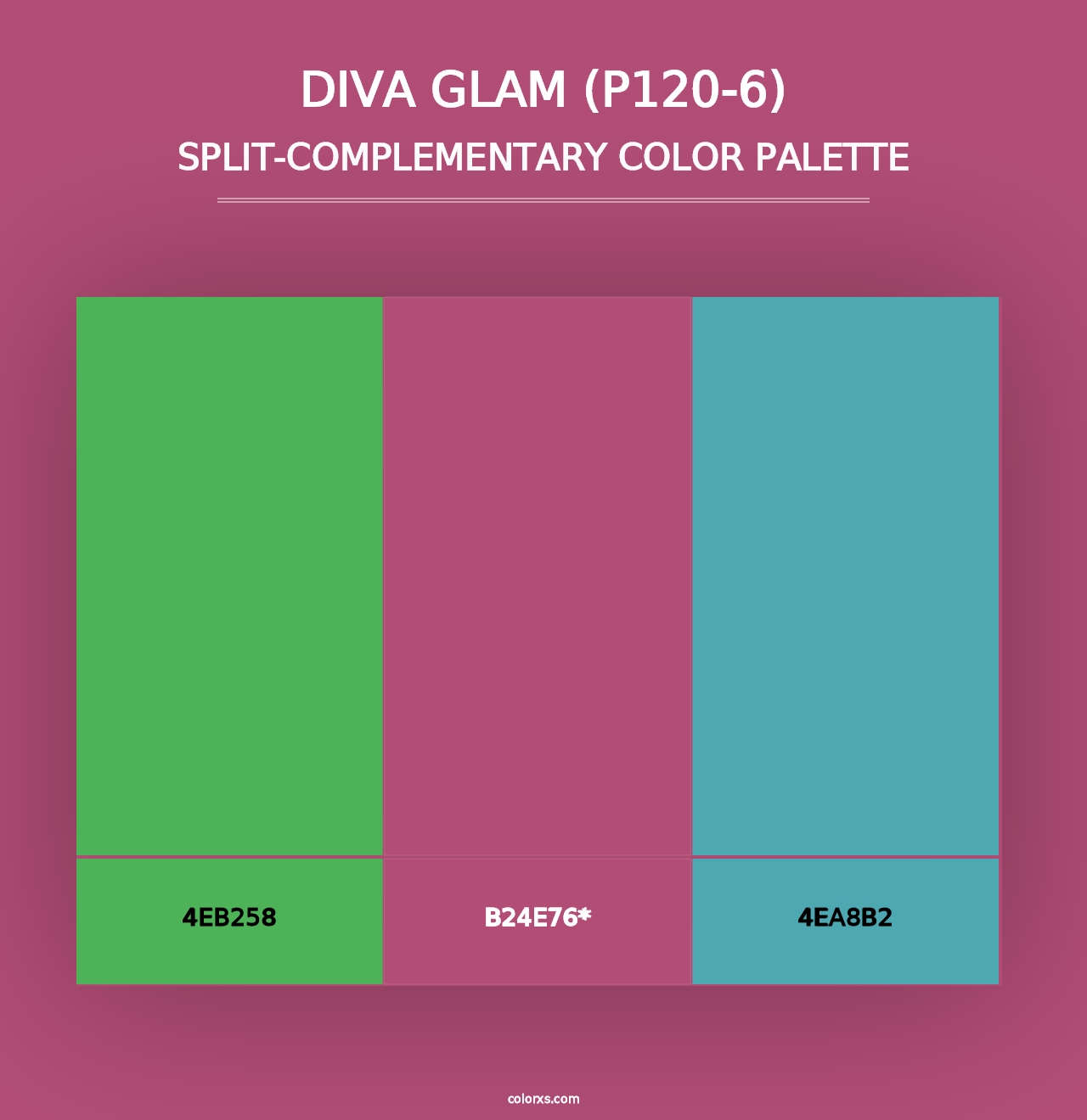 Diva Glam (P120-6) - Split-Complementary Color Palette