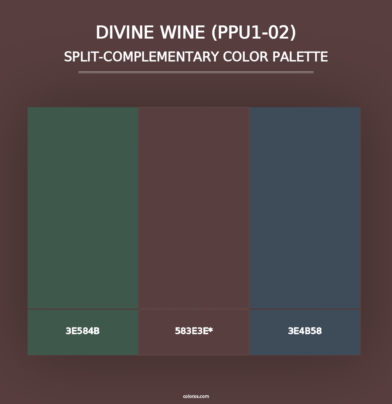 Divine Wine (PPU1-02) - Split-Complementary Color Palette