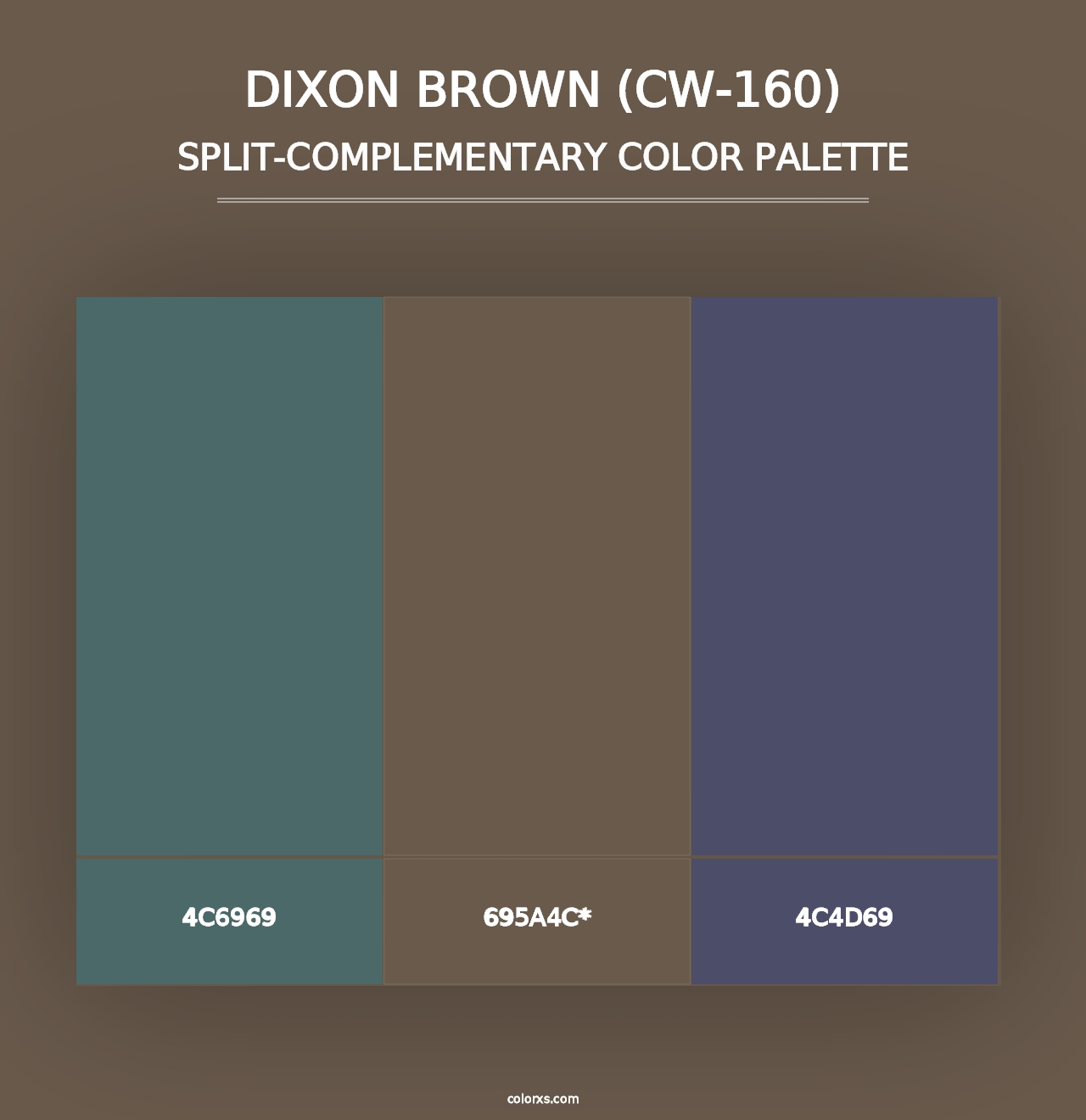 Dixon Brown (CW-160) - Split-Complementary Color Palette