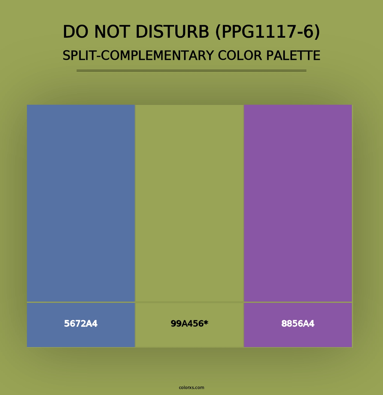 Do Not Disturb (PPG1117-6) - Split-Complementary Color Palette