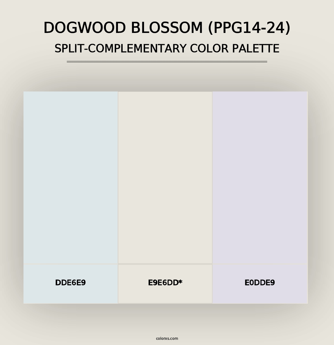 Dogwood Blossom (PPG14-24) - Split-Complementary Color Palette