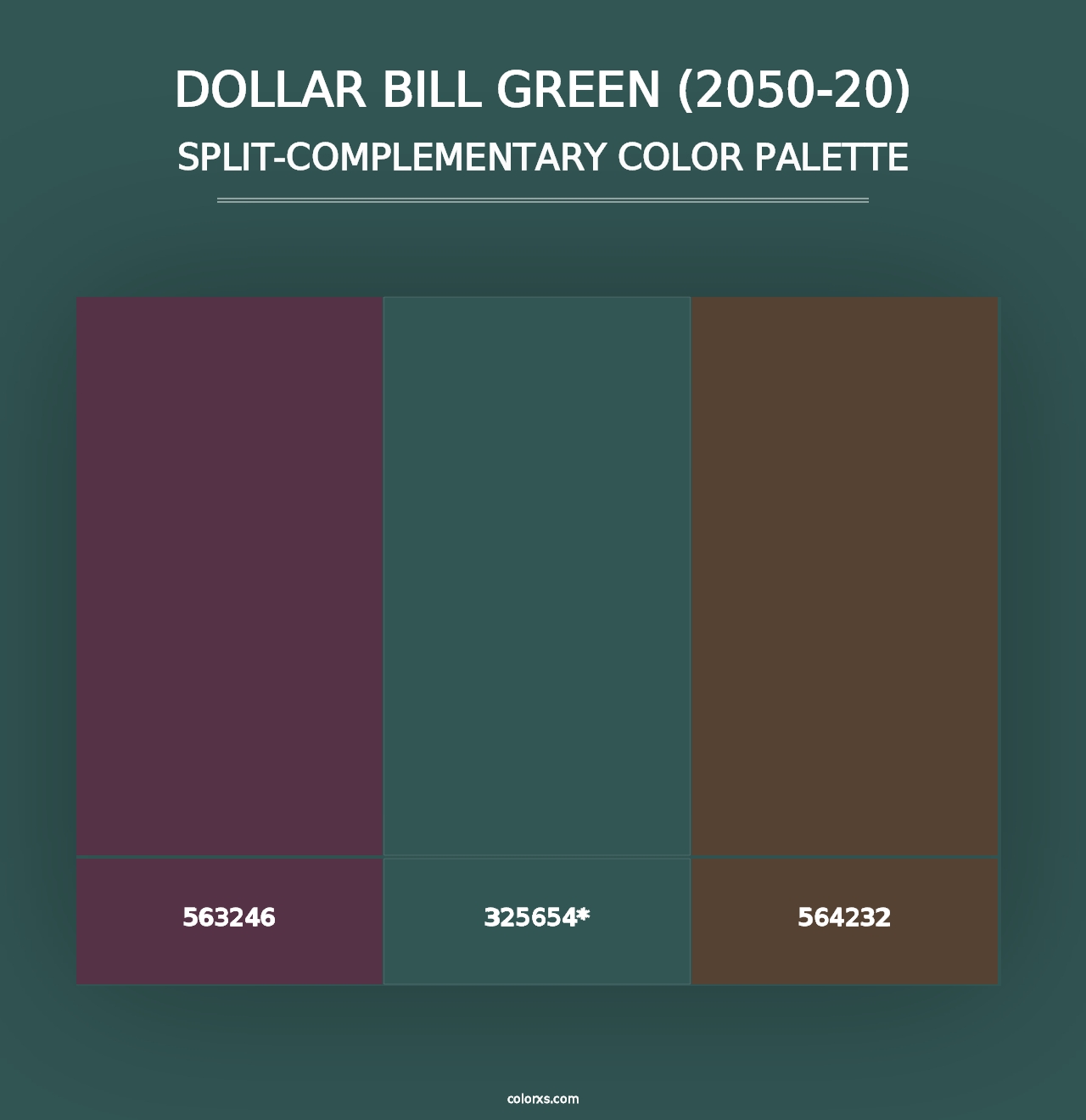 Dollar Bill Green (2050-20) - Split-Complementary Color Palette