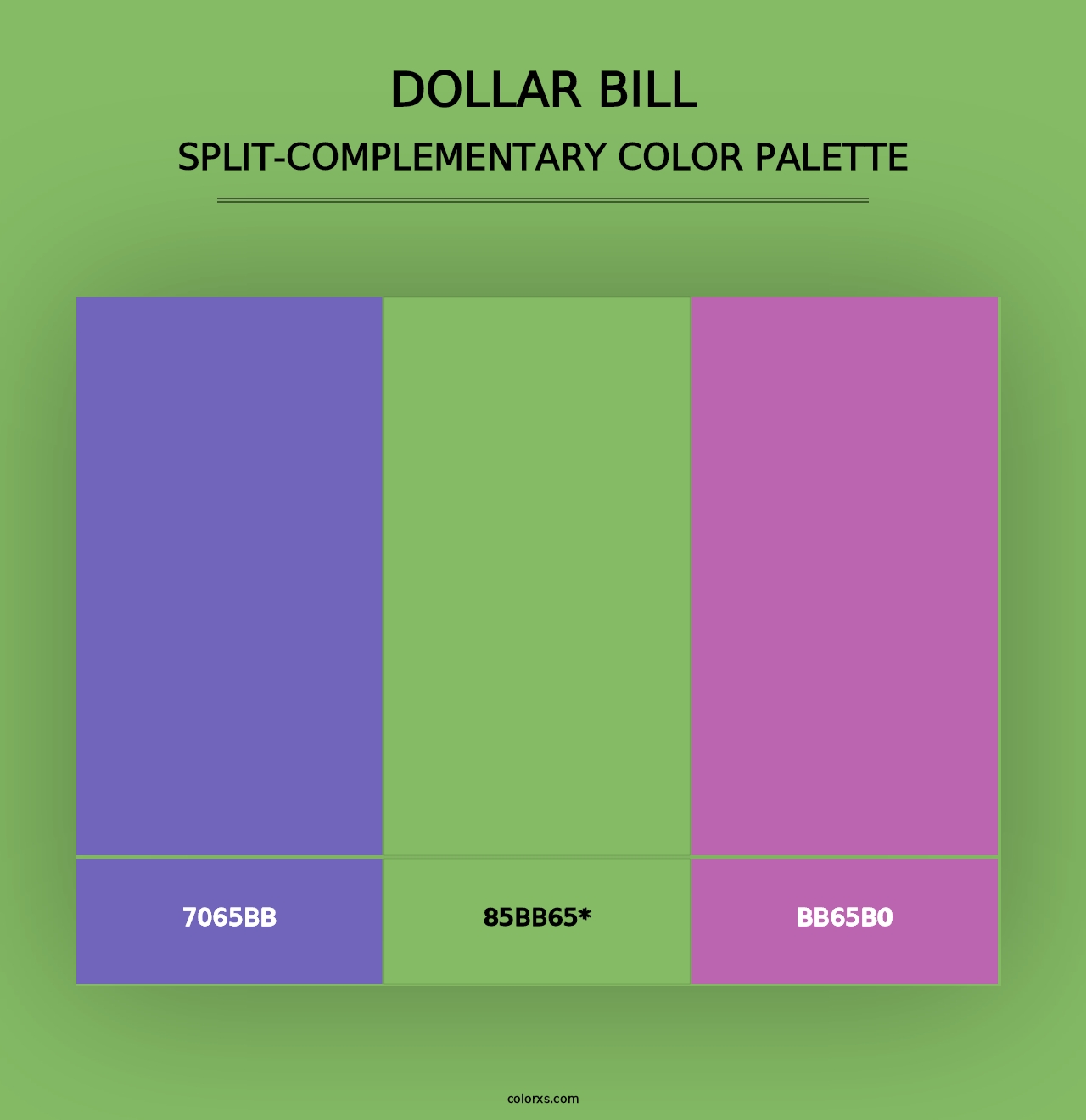 Dollar bill - Split-Complementary Color Palette