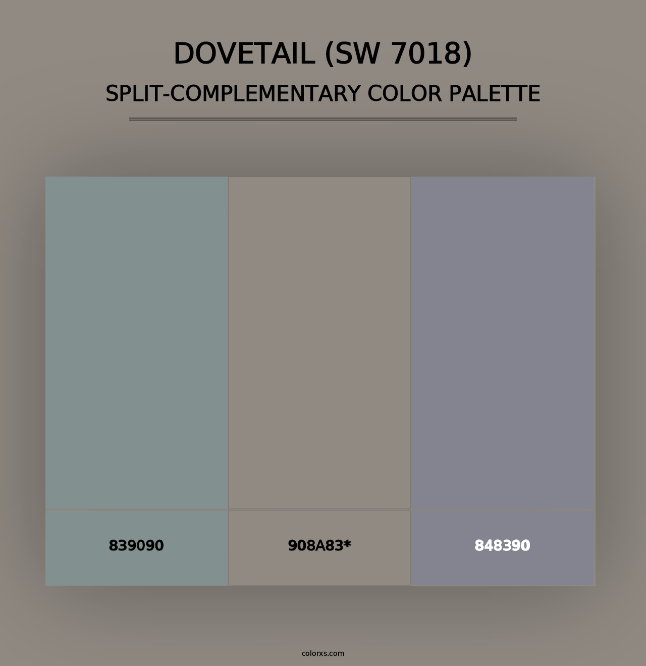 Dovetail (SW 7018) - Split-Complementary Color Palette