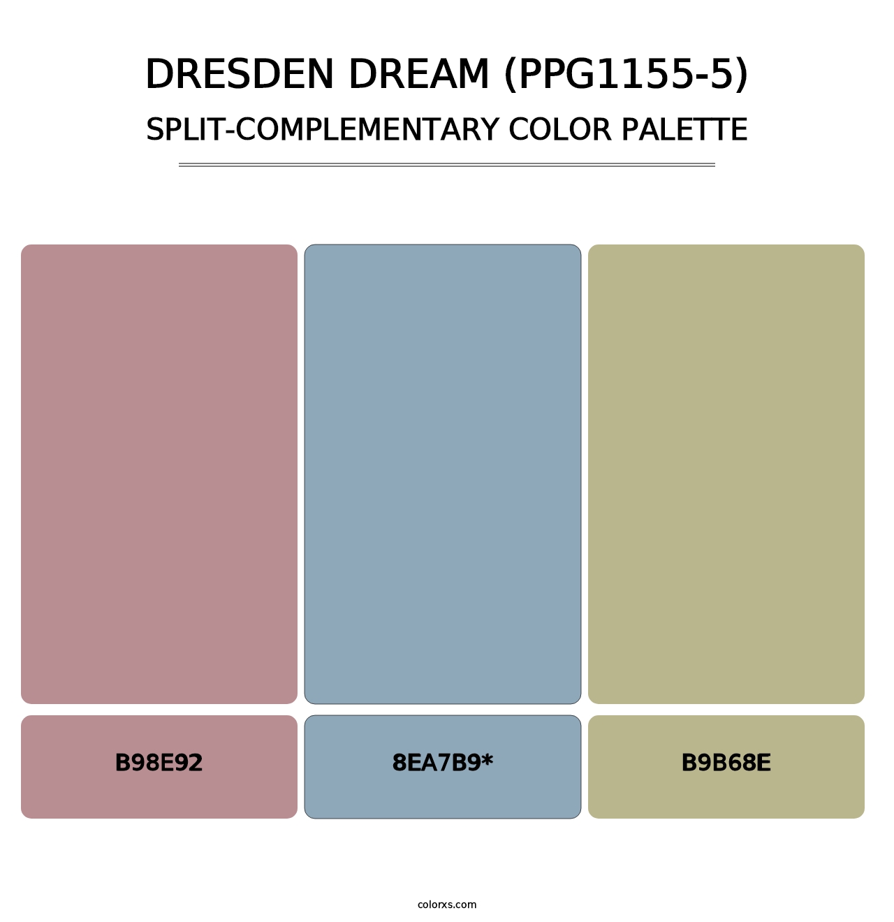 Dresden Dream (PPG1155-5) - Split-Complementary Color Palette