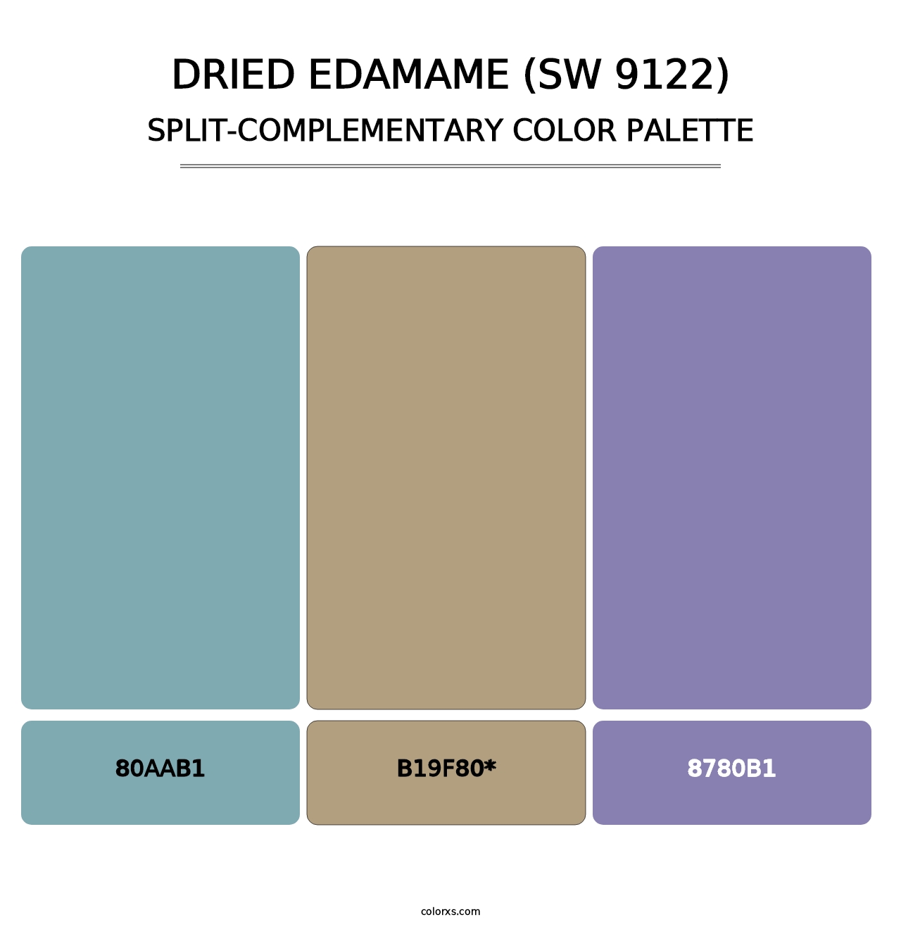 Dried Edamame (SW 9122) - Split-Complementary Color Palette