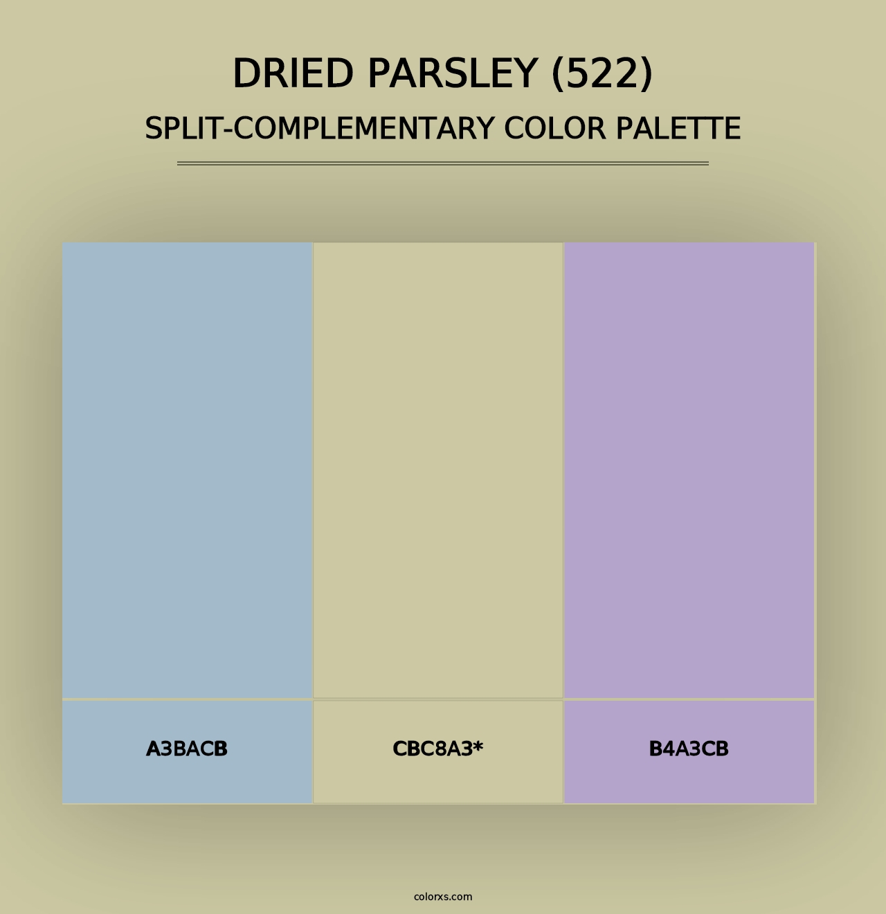 Dried Parsley (522) - Split-Complementary Color Palette