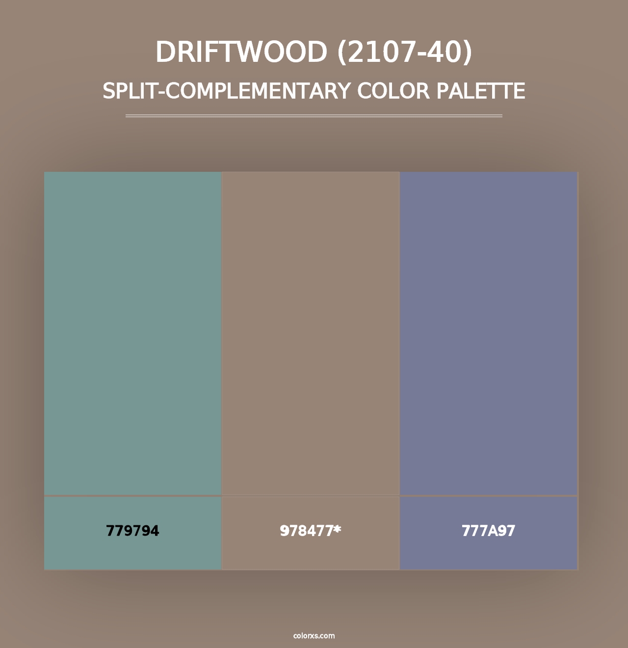 Driftwood (2107-40) - Split-Complementary Color Palette