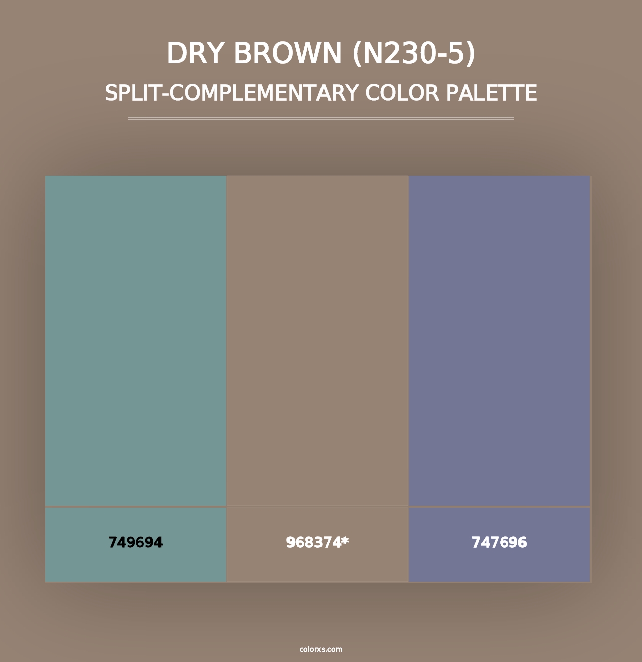 Dry Brown (N230-5) - Split-Complementary Color Palette