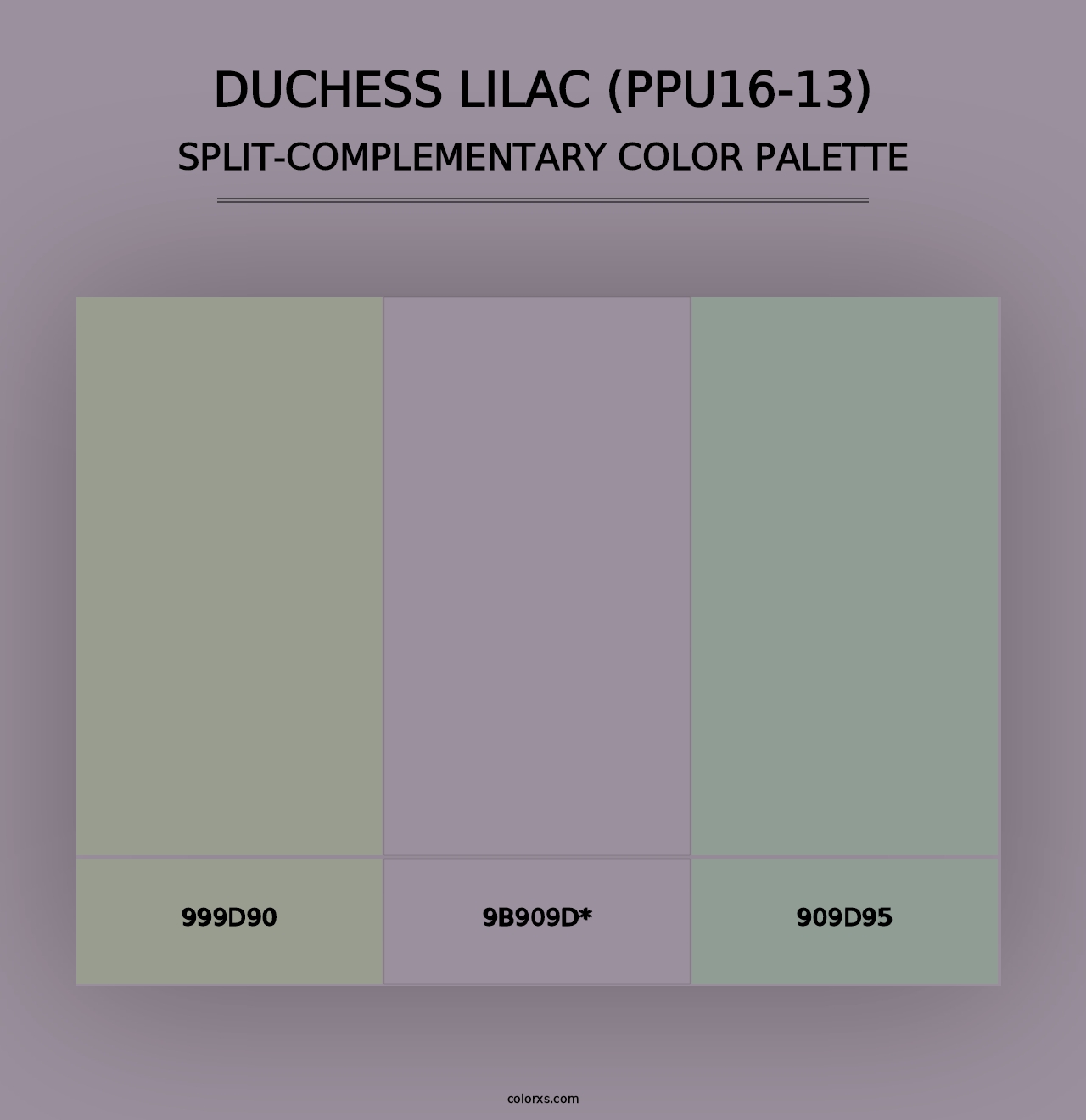 Duchess Lilac (PPU16-13) - Split-Complementary Color Palette