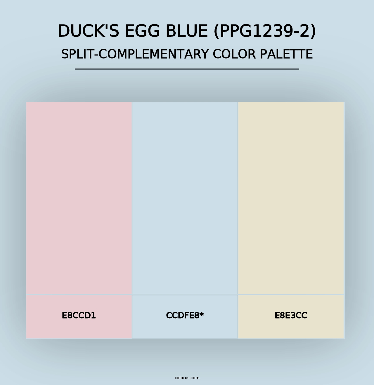 Duck's Egg Blue (PPG1239-2) - Split-Complementary Color Palette