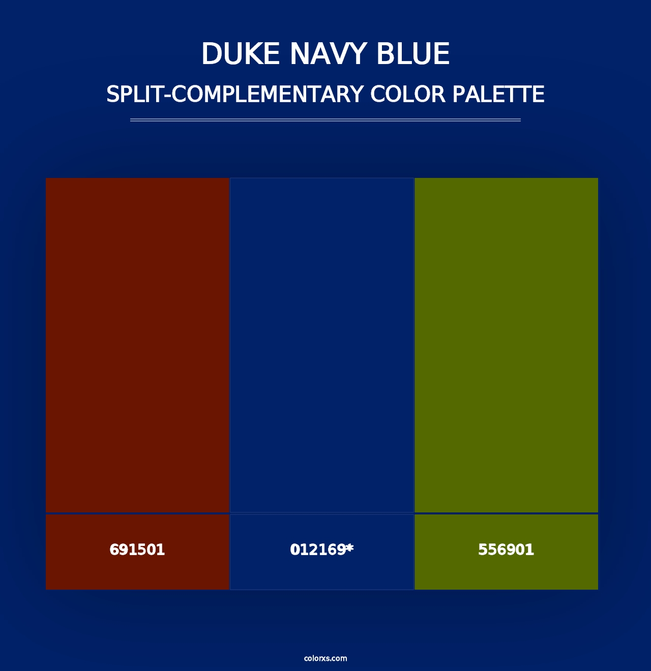 Duke Navy Blue - Split-Complementary Color Palette