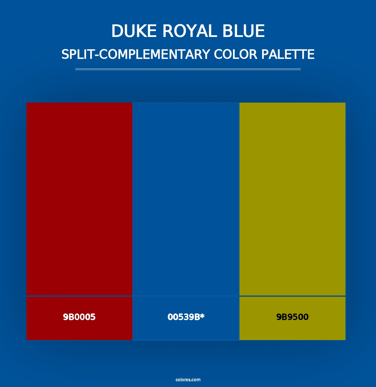 Duke Royal Blue - Split-Complementary Color Palette