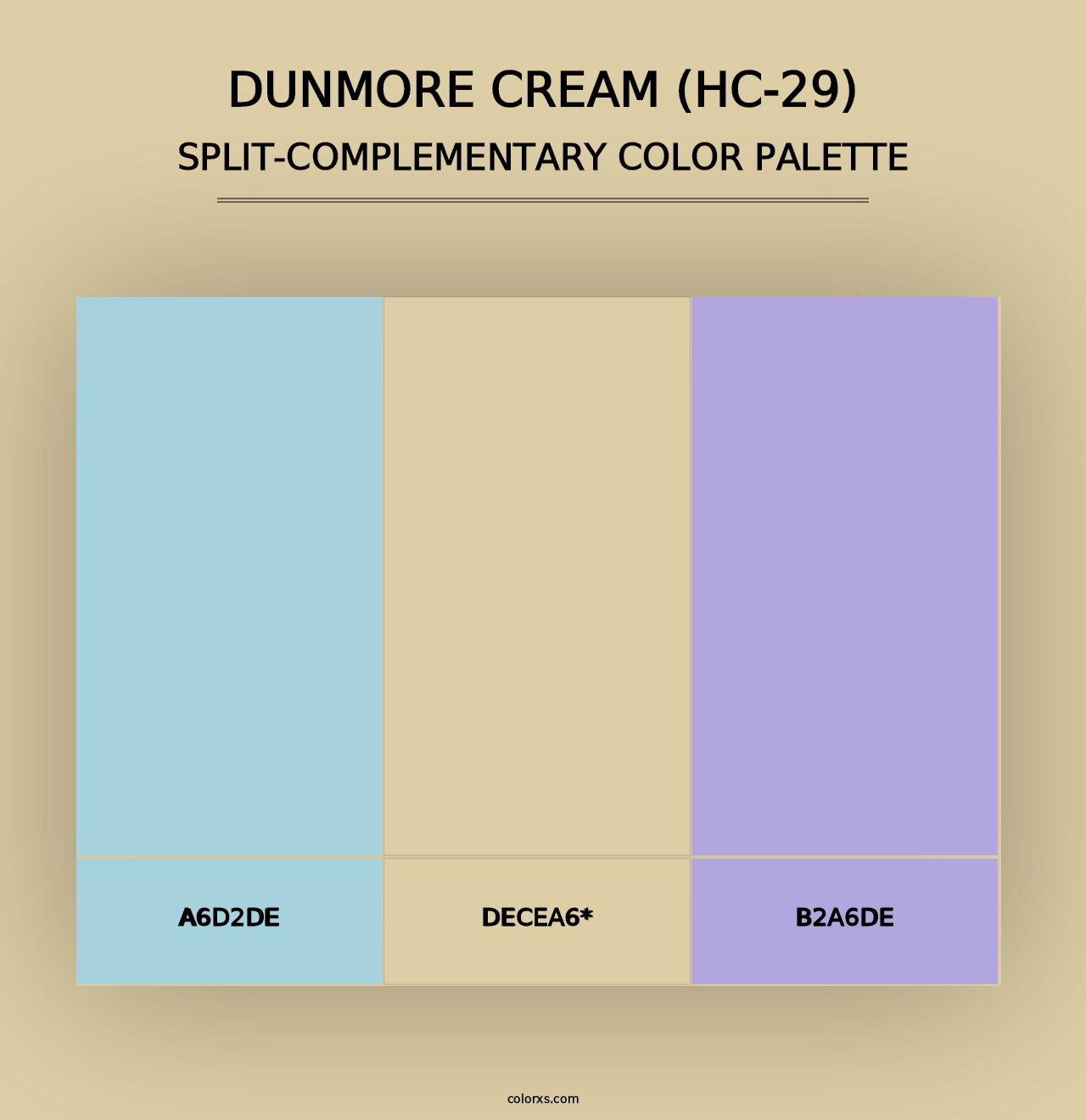 Dunmore Cream (HC-29) - Split-Complementary Color Palette