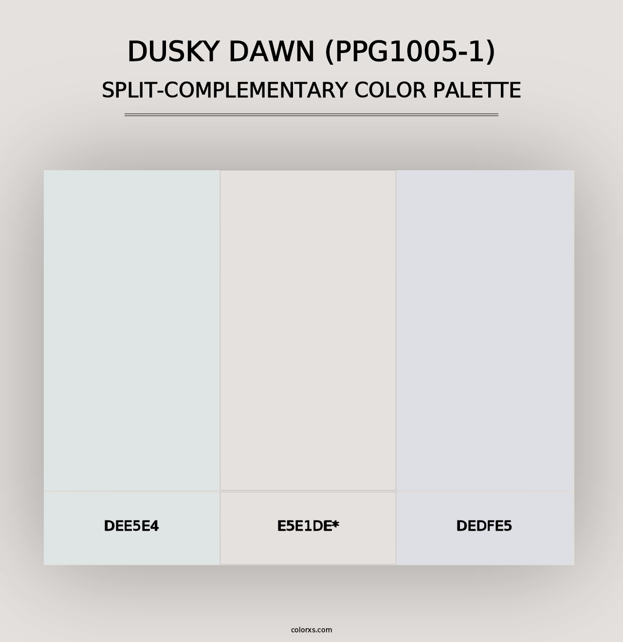 Dusky Dawn (PPG1005-1) - Split-Complementary Color Palette