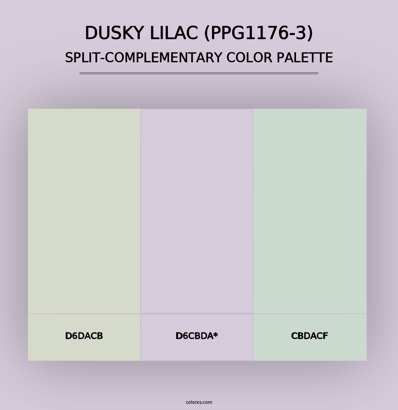 Dusky Lilac (PPG1176-3) - Split-Complementary Color Palette