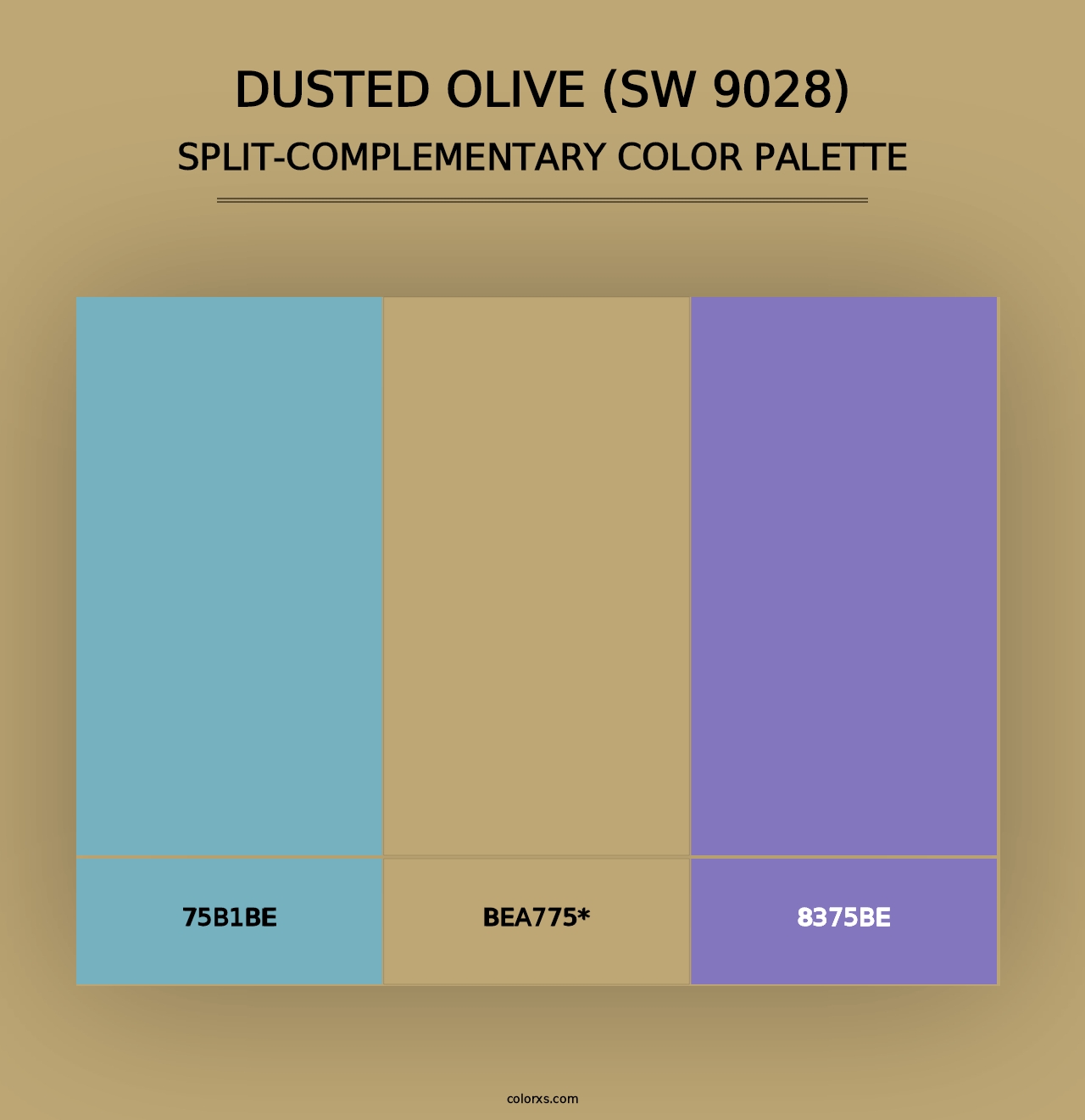 Dusted Olive (SW 9028) - Split-Complementary Color Palette