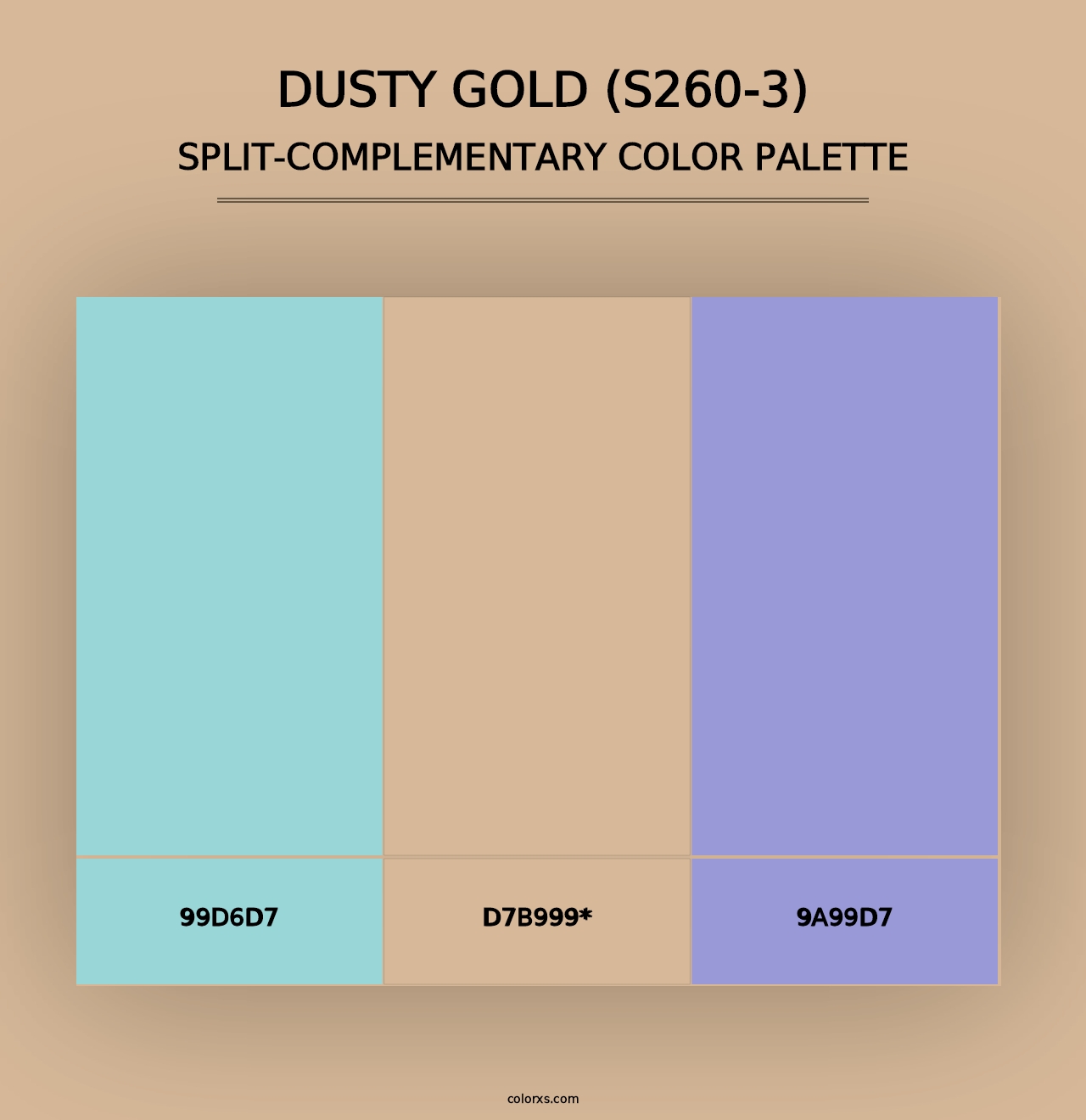 Dusty Gold (S260-3) - Split-Complementary Color Palette