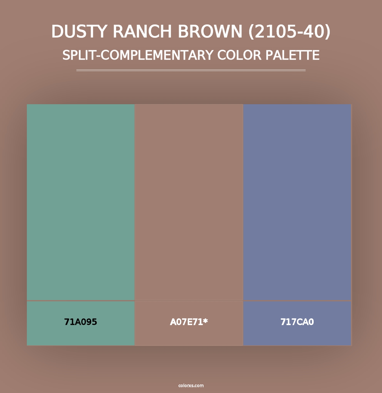 Dusty Ranch Brown (2105-40) - Split-Complementary Color Palette