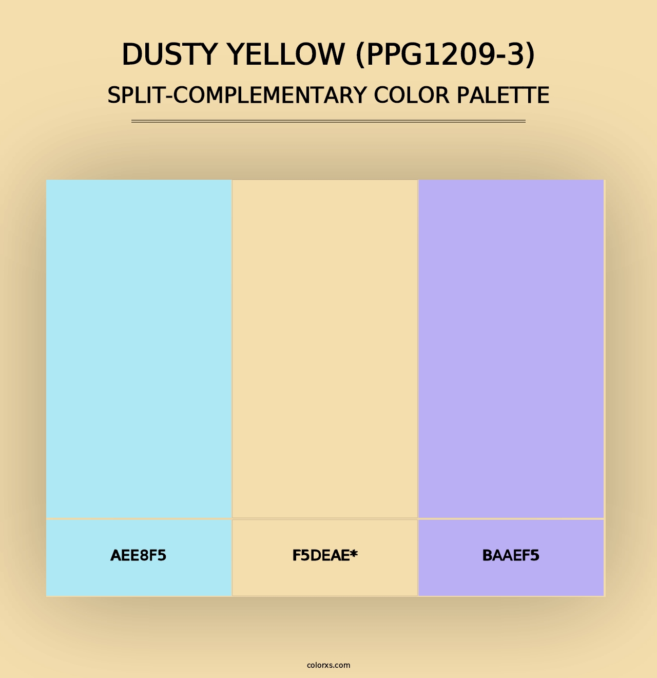 Dusty Yellow (PPG1209-3) - Split-Complementary Color Palette