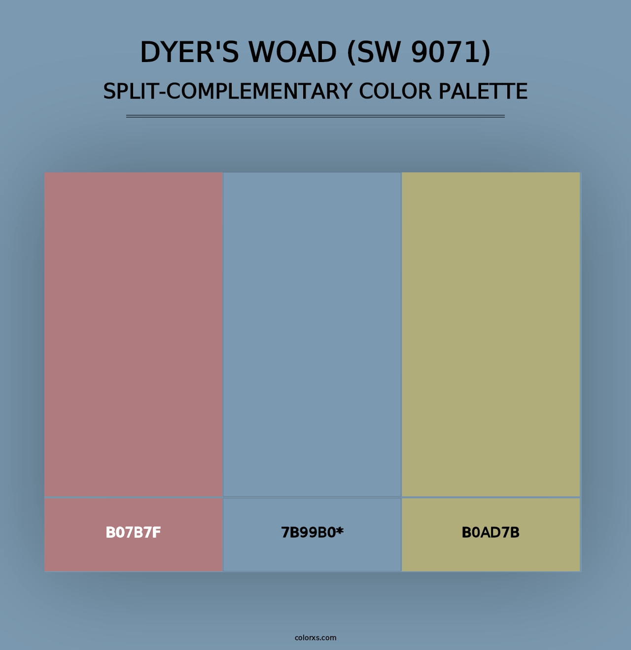 Dyer's Woad (SW 9071) - Split-Complementary Color Palette