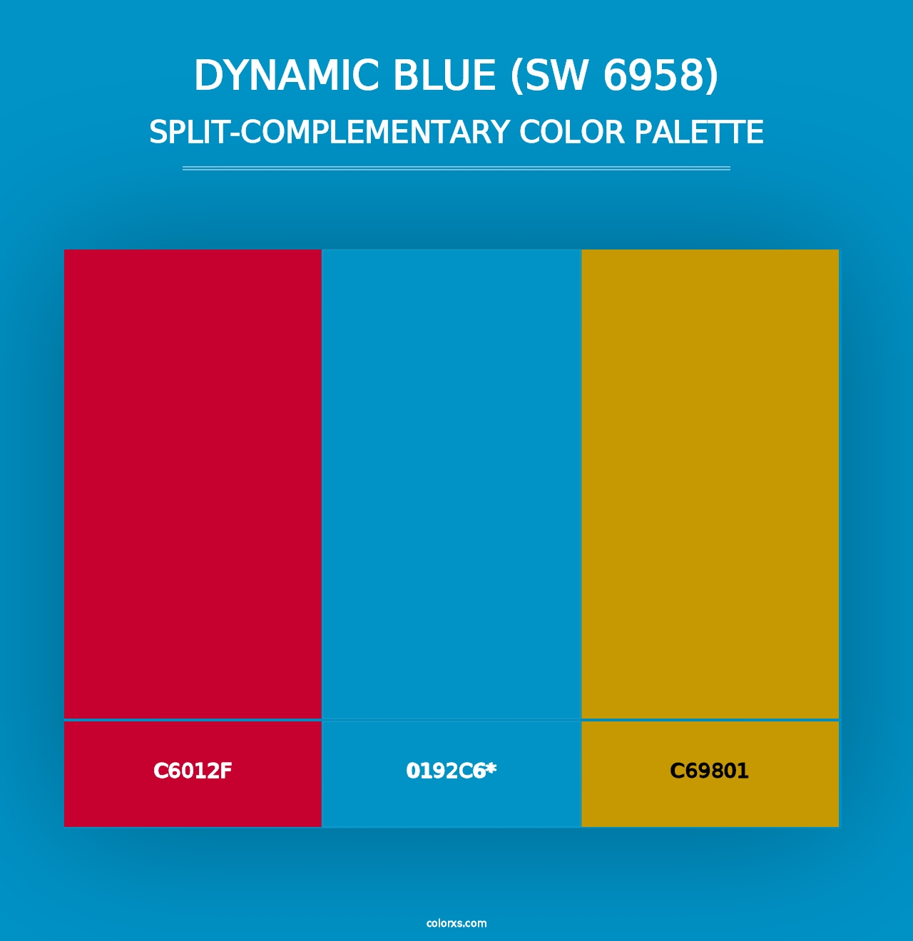 Dynamic Blue (SW 6958) - Split-Complementary Color Palette