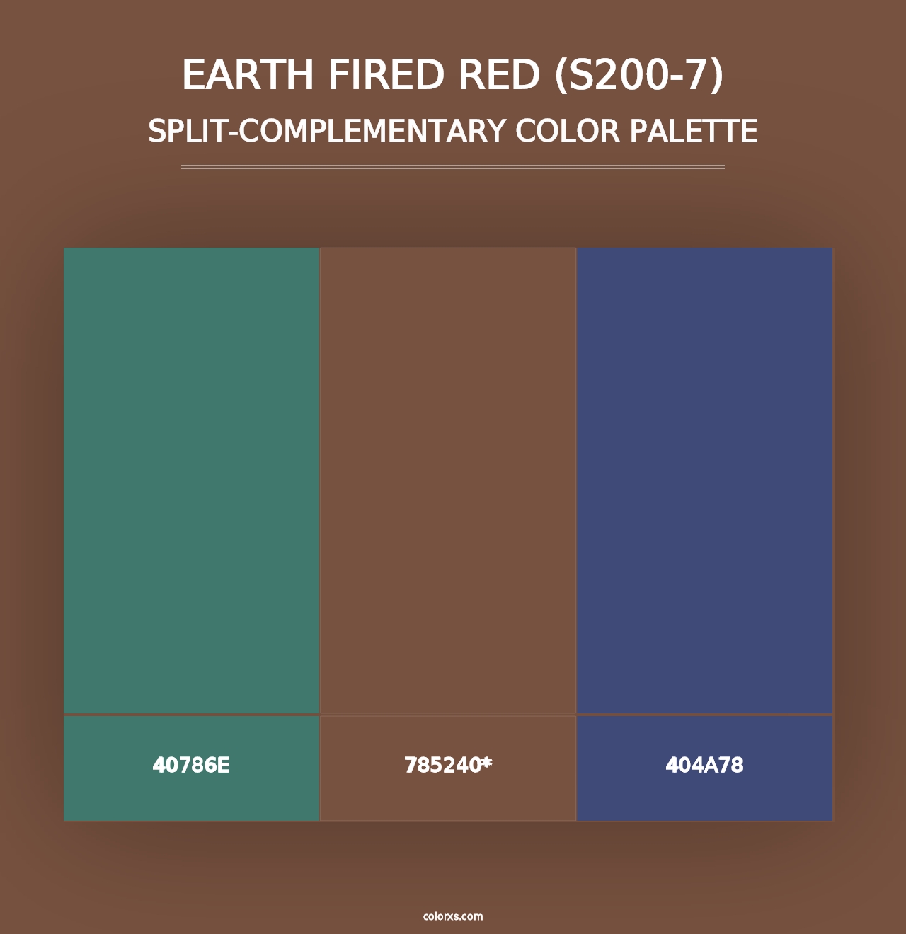 Earth Fired Red (S200-7) - Split-Complementary Color Palette