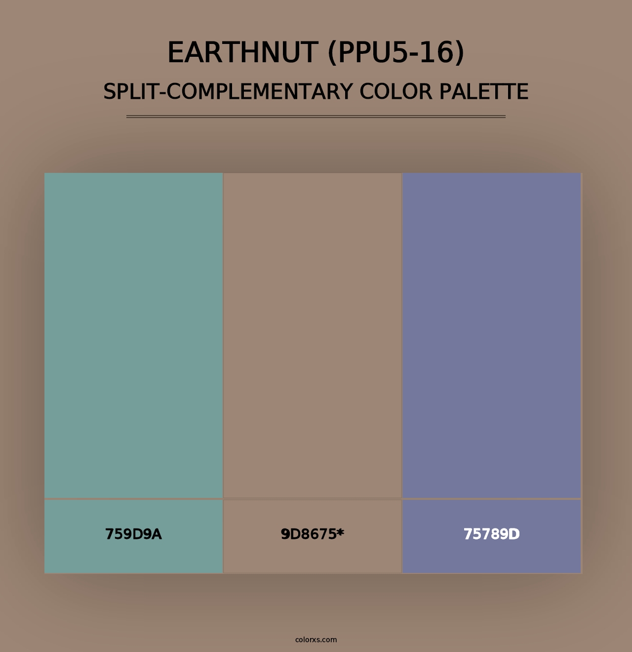 Earthnut (PPU5-16) - Split-Complementary Color Palette