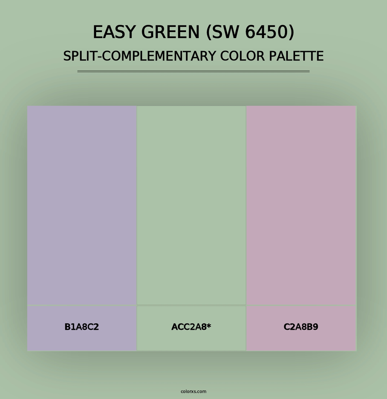 Easy Green (SW 6450) - Split-Complementary Color Palette