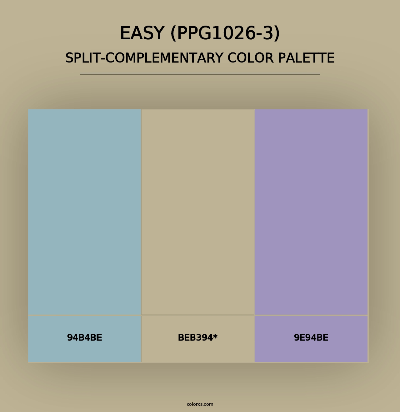 Easy (PPG1026-3) - Split-Complementary Color Palette