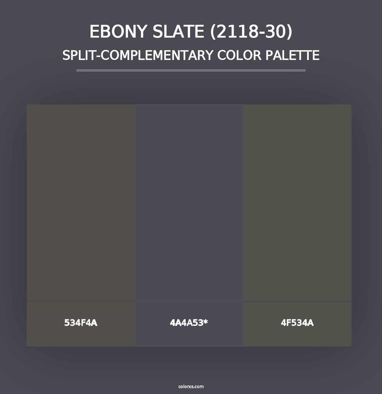 Ebony Slate (2118-30) - Split-Complementary Color Palette