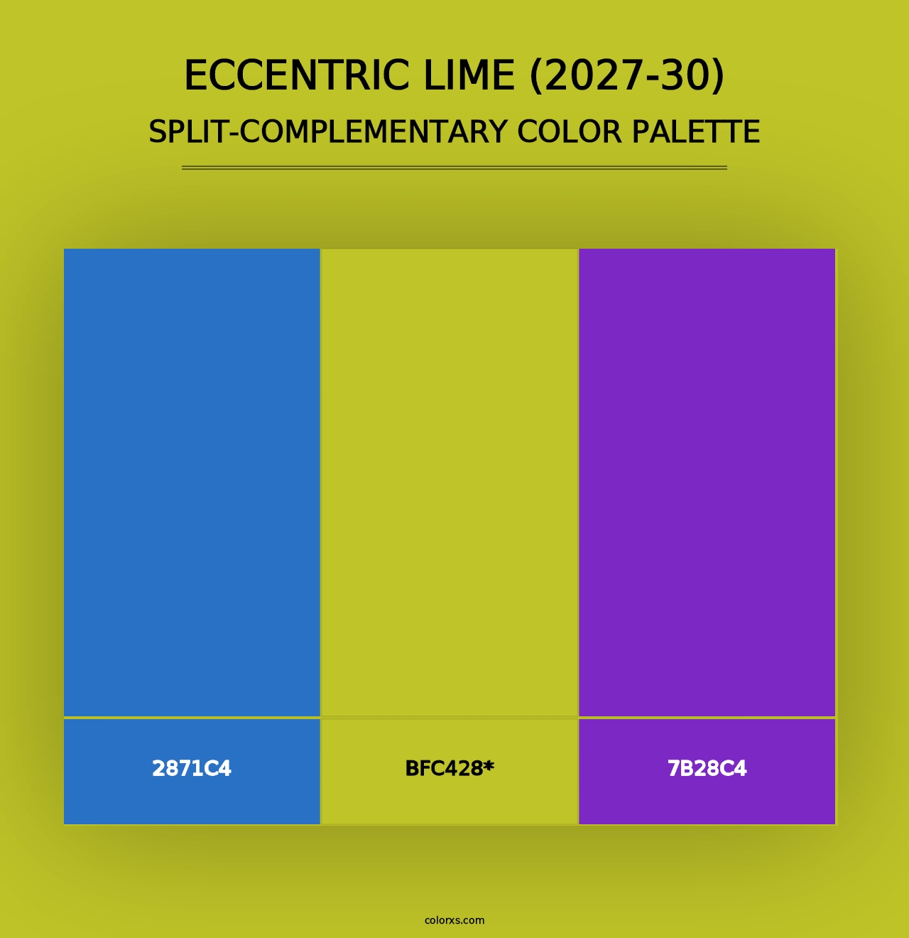 Eccentric Lime (2027-30) - Split-Complementary Color Palette