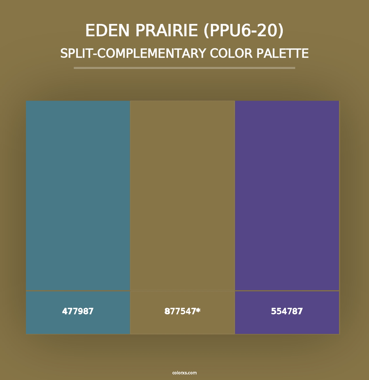 Eden Prairie (PPU6-20) - Split-Complementary Color Palette