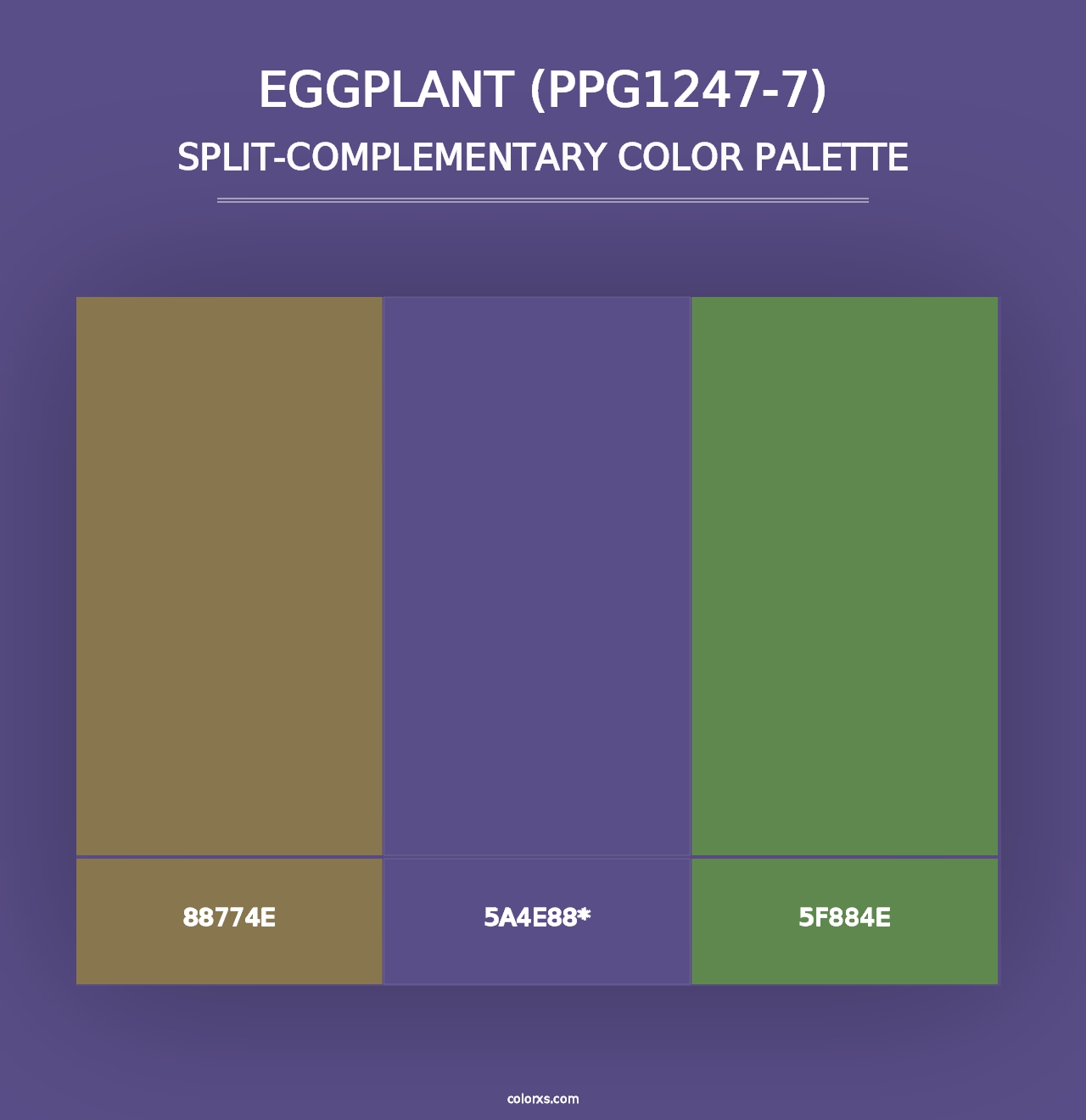 Eggplant (PPG1247-7) - Split-Complementary Color Palette