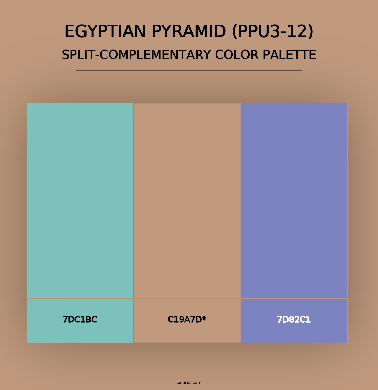 Egyptian Pyramid (PPU3-12) - Split-Complementary Color Palette