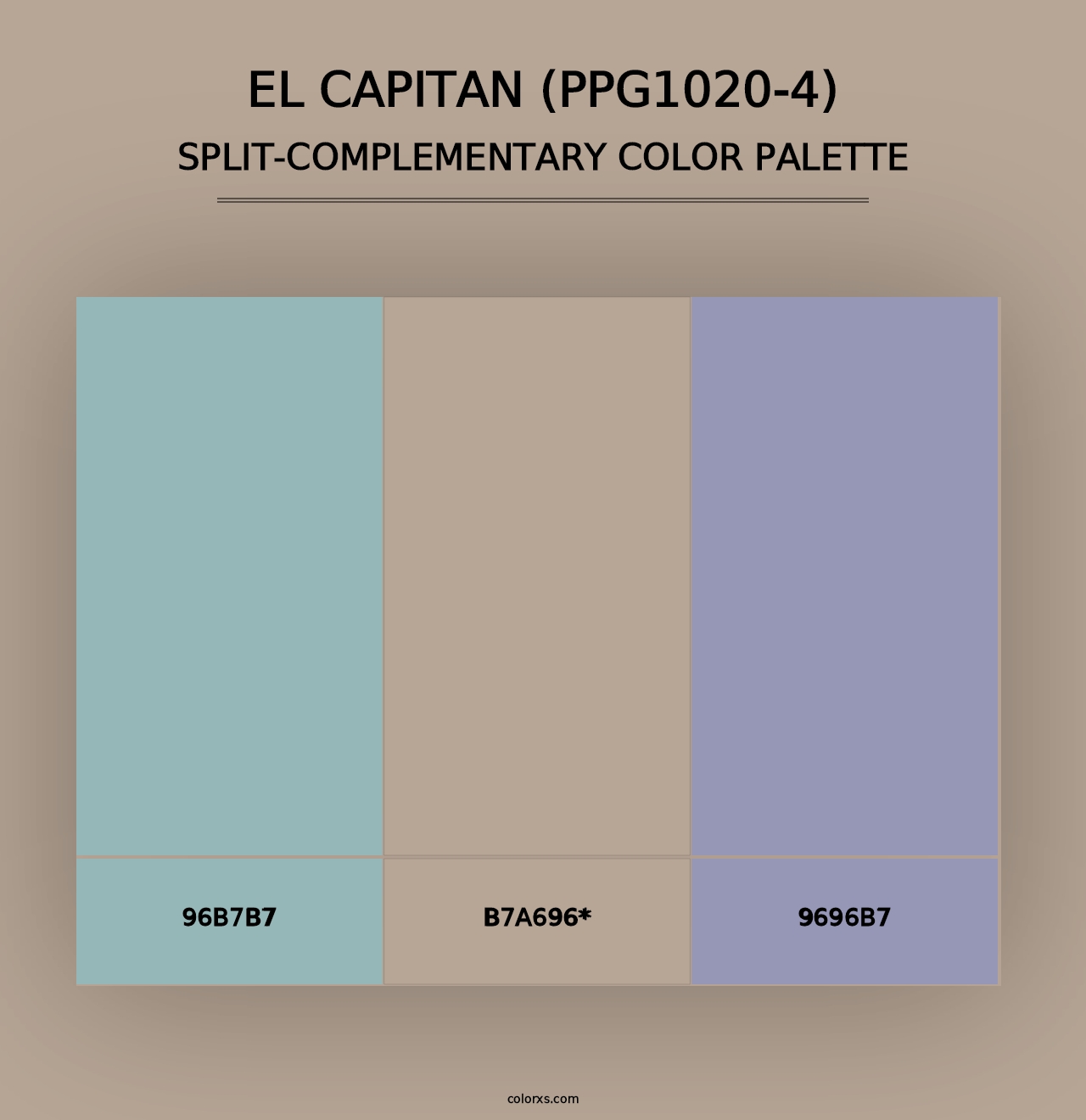 El Capitan (PPG1020-4) - Split-Complementary Color Palette